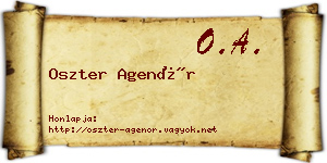 Oszter Agenór névjegykártya